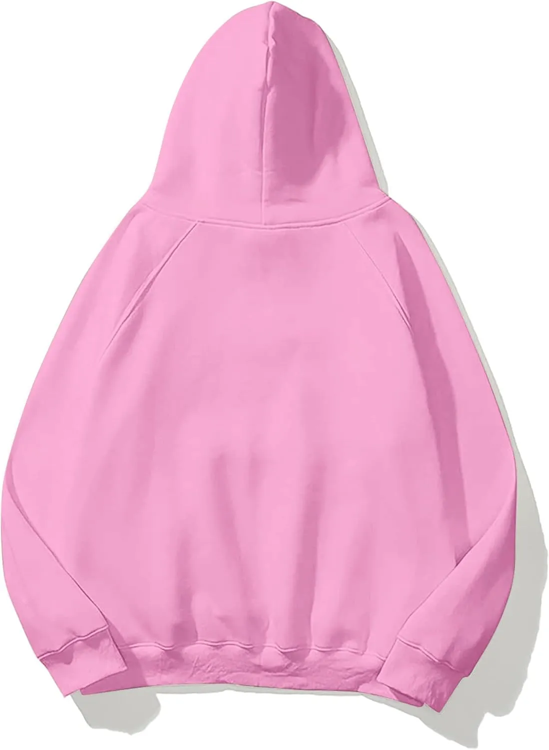 Women Solid Basic Loose Fleece Hoodies Sweatshirt Oversized Long Sleeve Drop Shoulder Kangaroo Pockets Pullovers Top