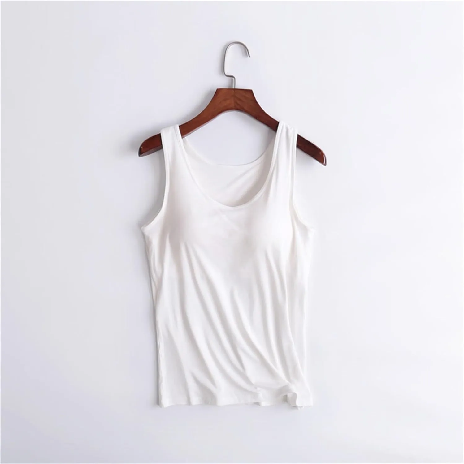 Women Tank Tops with Built in Bras 2025 Summer Strap Basic Layer Padded Bra Cami Shirts Cotton Workout Yoga Tops