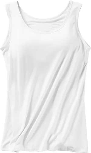 Women Tank Tops with Built in Bras 2025 Summer Strap Basic Layer Padded Bra Cami Shirts Cotton Workout Yoga Tops