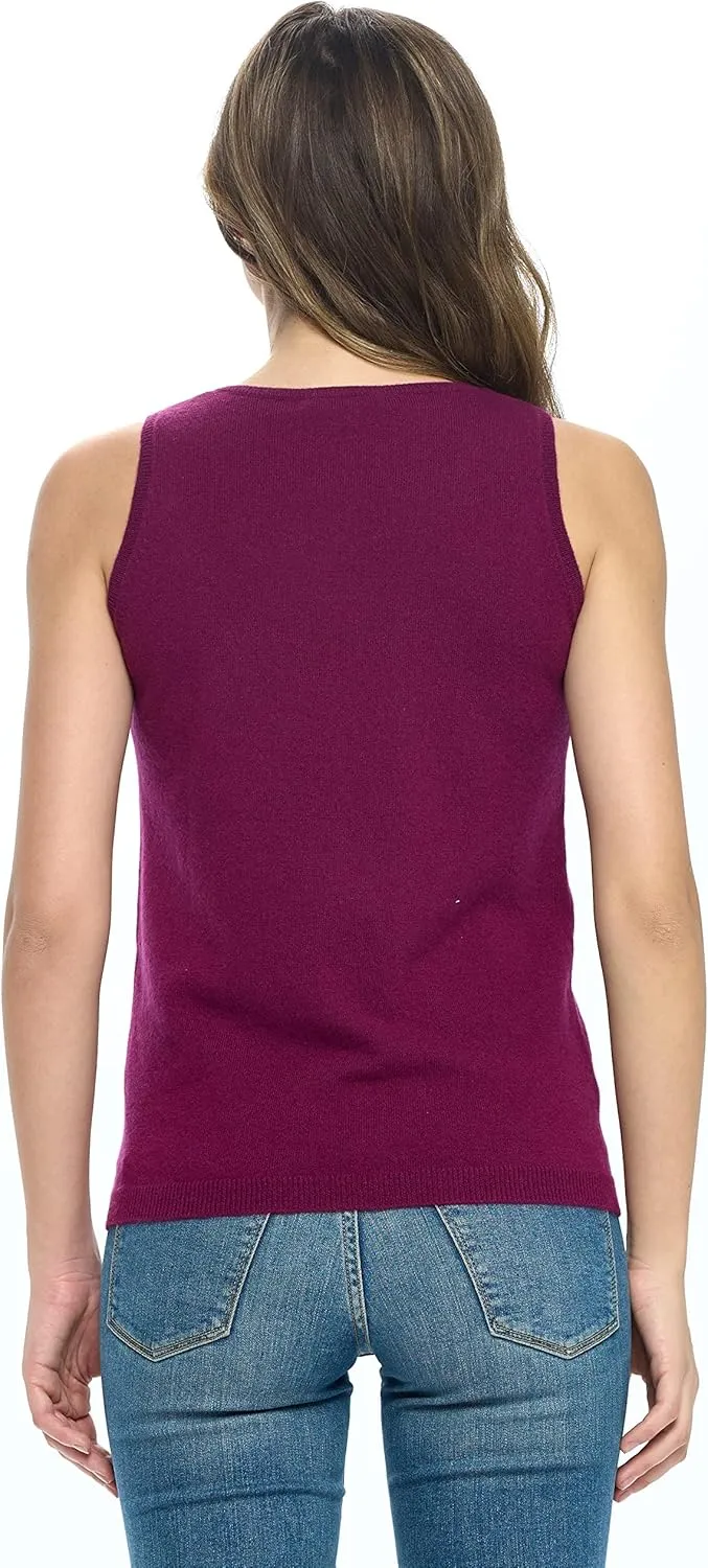 Women's 100% Cashmere Soft Full Length Vest Pajama Tank Top