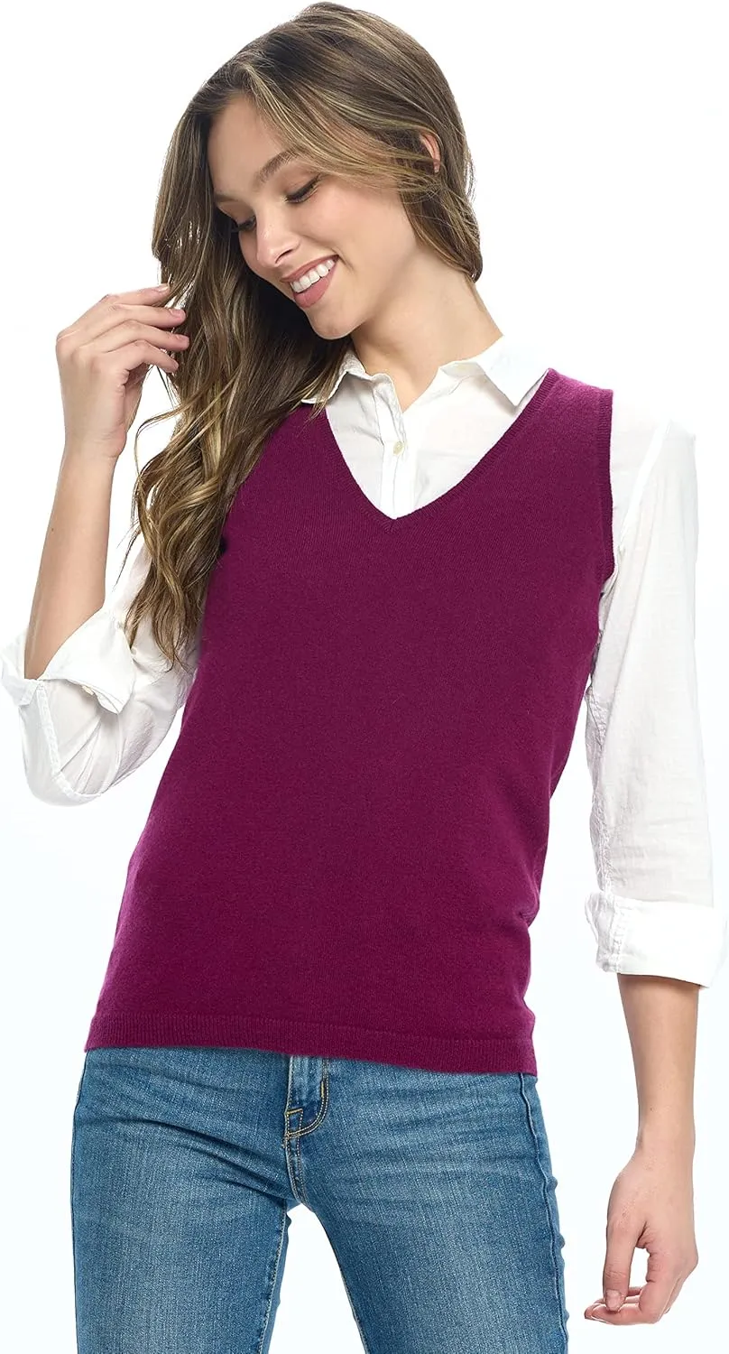 Women's 100% Cashmere Soft Full Length Vest Pajama Tank Top