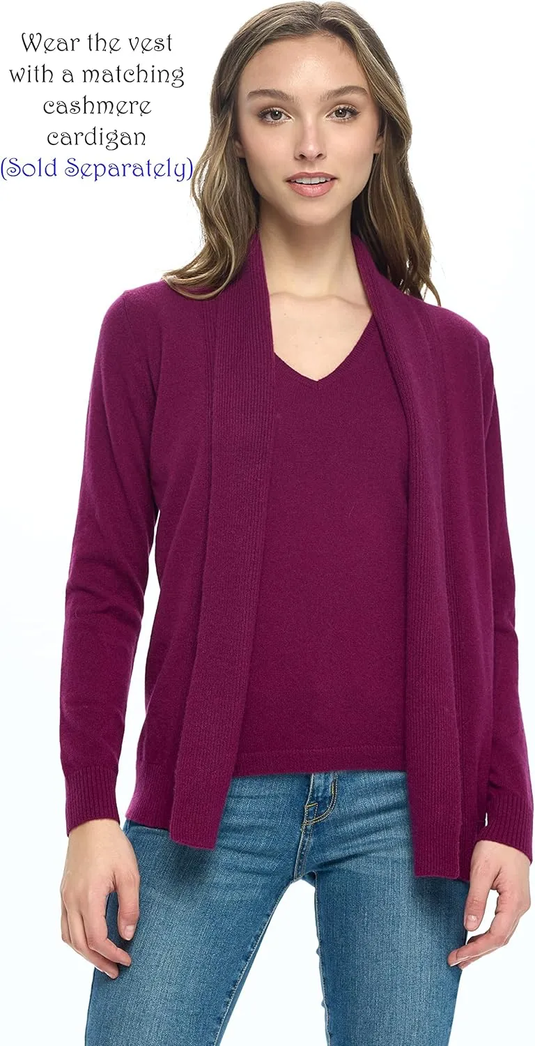 Women's 100% Cashmere Soft Full Length Vest Pajama Tank Top