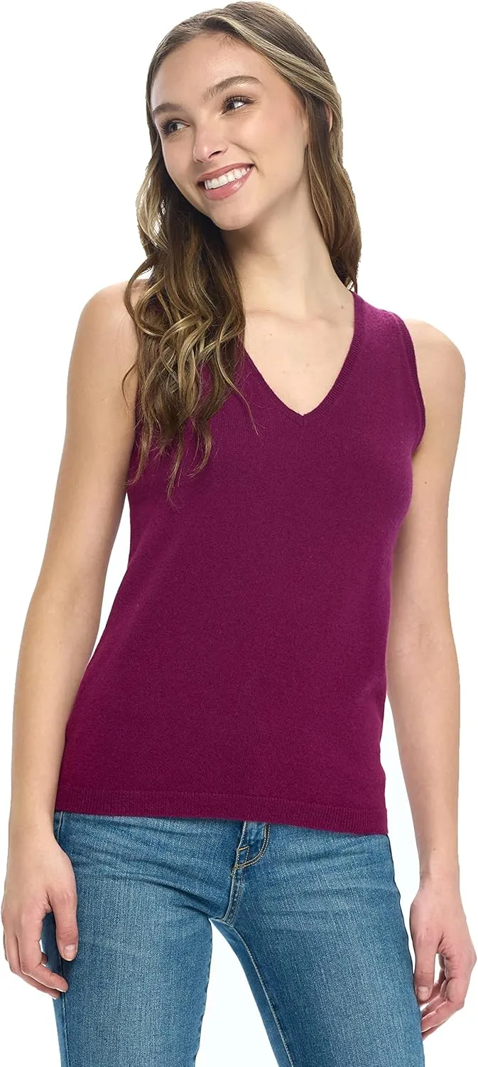 Women's 100% Cashmere Soft Full Length Vest Pajama Tank Top