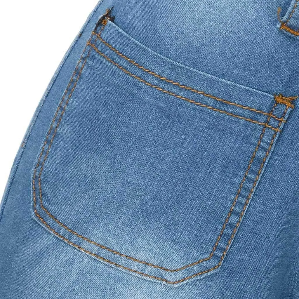 Women's Flare Bell Bottom High Waist Jeans Vintage Stretch Bootcut Denim Trouser with Pockets