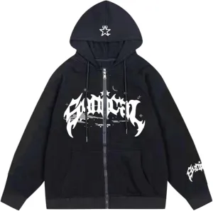 Womens Graphic Sweatshirt Hoodie Y2K Oversize Streetwear Jacket Winter Long Sleeve Vintage Jacket Hoodies With Pocket