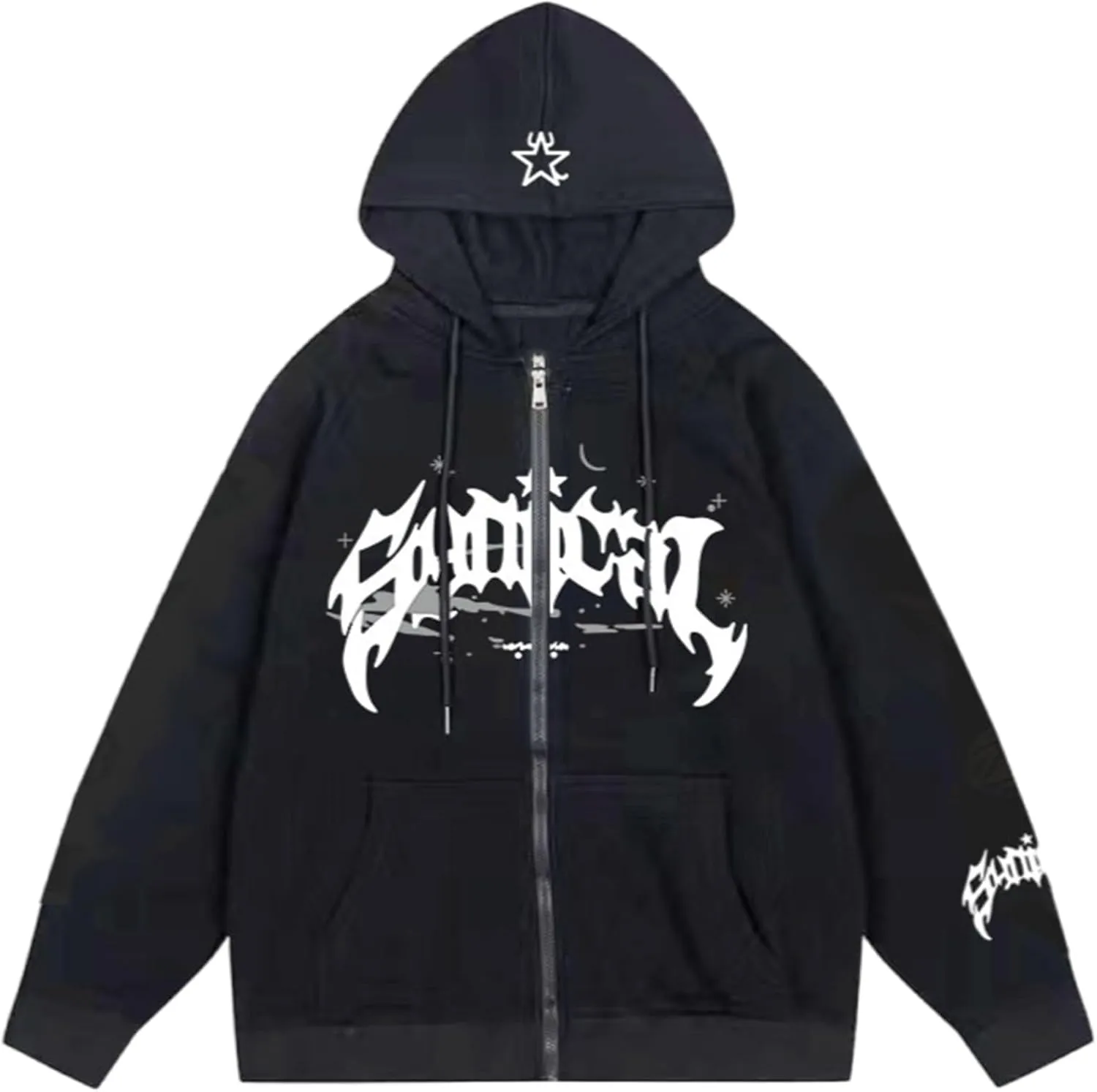Womens Graphic Sweatshirt Hoodie Y2K Oversize Streetwear Jacket Winter Long Sleeve Vintage Jacket Hoodies With Pocket