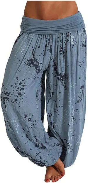 Women's Harem Pants High Waist Yoga Boho Trousers with Pockets Hippie Boho Beach Baggy Summer Baggy Joggers Plus Size