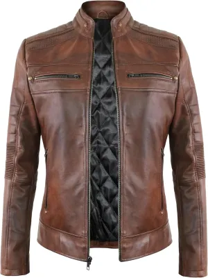 Womens Lambskin Leather Jacket Motorcycle Vintage Moto Biker Riding Slim Fit Pure Real Leather Cafe Racer Jackets
