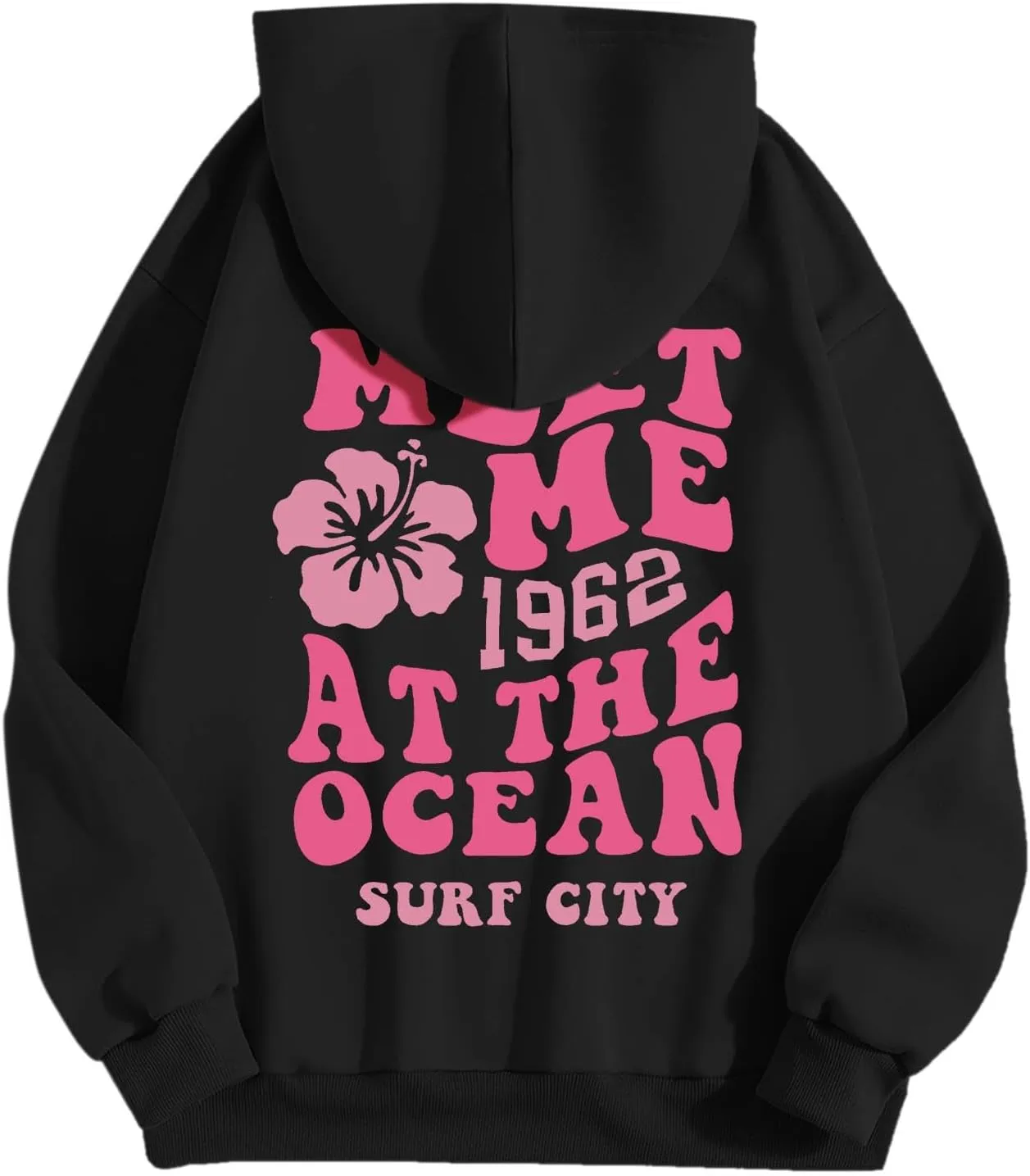 Womens Letter Print Graphic Hoodies Y2K 2025 Oversized Cute Preppy Long Sleeve Drawstring Sweatshirt with Pocket