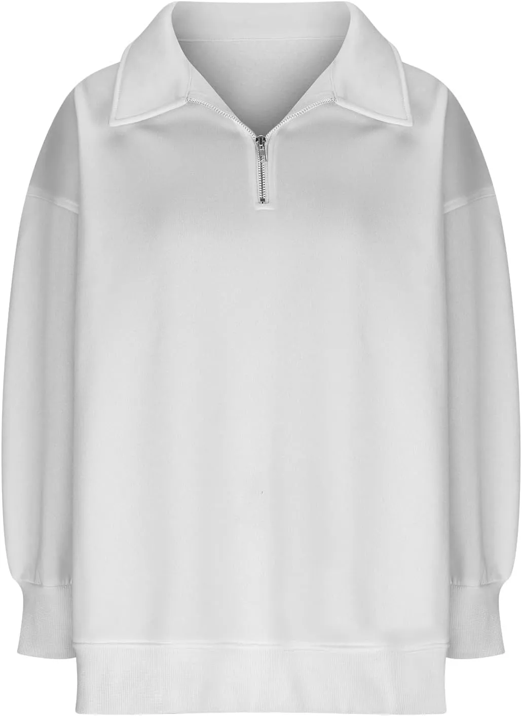 Women's Oversized Quarter Half Zip Hoodies Sweatshirt,Casual V Neck Long Sleeve Pullover Tunic Comfy Basic Tops