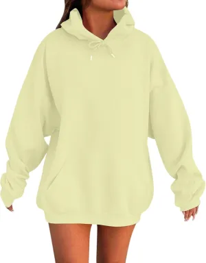 Womens Oversized Sweatshirts Fleece Hoodies Long Sleeve Shirts Pullover Drop Shoulder Outfits 2024 With Pocket