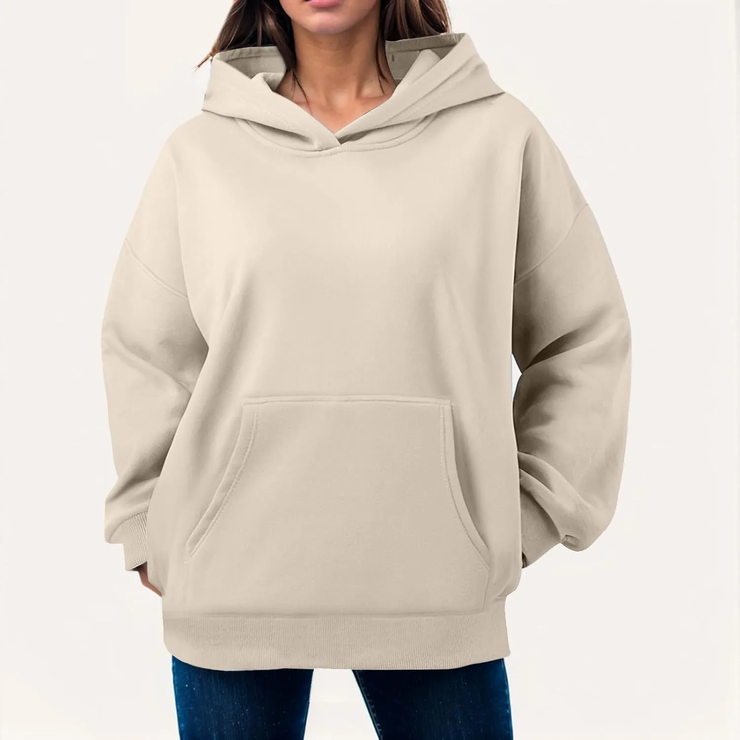 Womens Oversized Sweatshirts Pullover Hoodies Fleece Sweaters Long Sleeve With Pockets Winter Fall Outfits Y2k Clothes