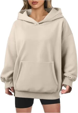 Womens Oversized Sweatshirts Pullover Hoodies Fleece Sweaters Long Sleeve With Pockets Winter Fall Outfits Y2k Clothes