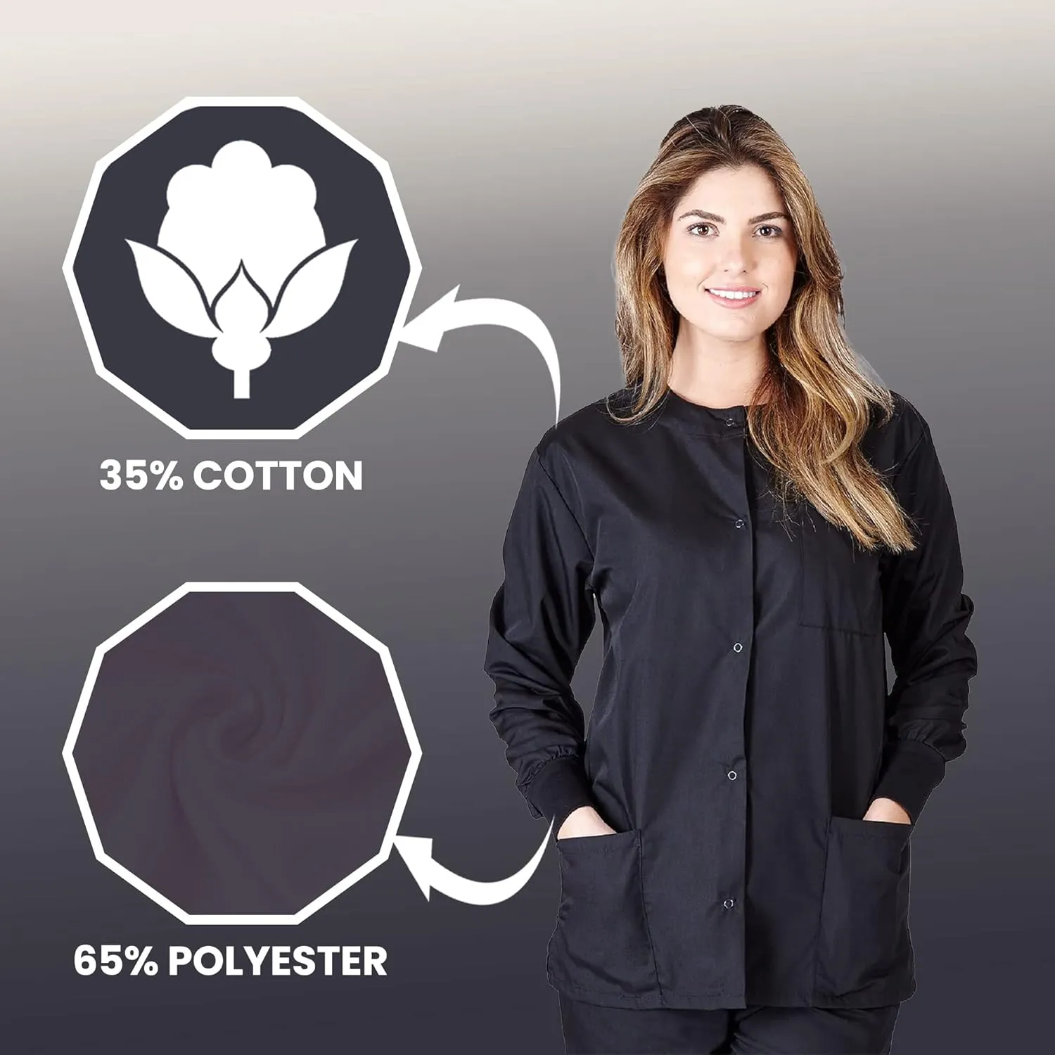 Women's Scrub Jacket Warm Up Medical Scrub Jackets for Women