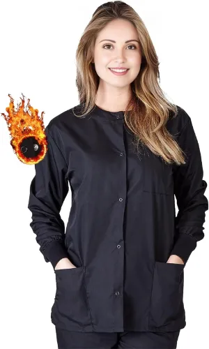 Women's Scrub Jacket Warm Up Medical Scrub Jackets for Women