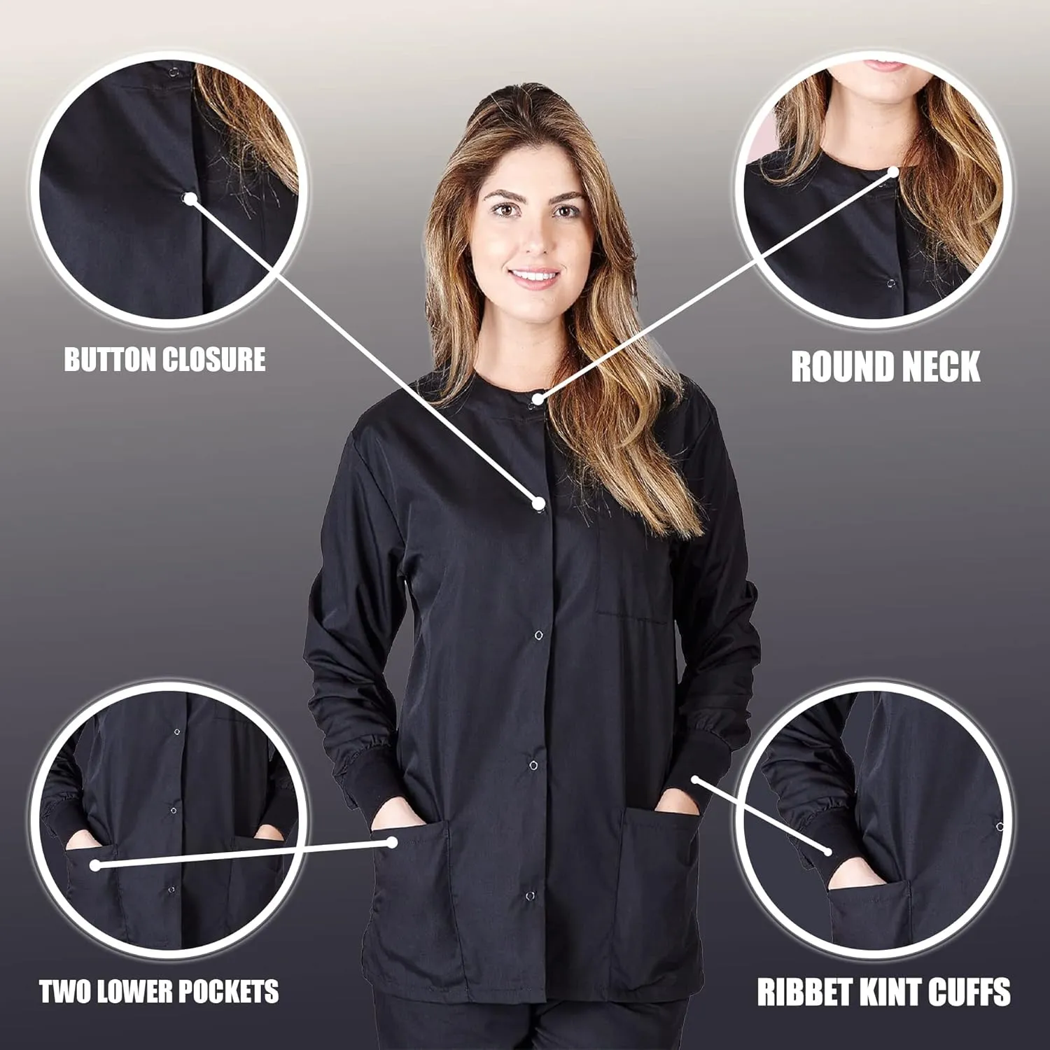 Women's Scrub Jacket Warm Up Medical Scrub Jackets for Women