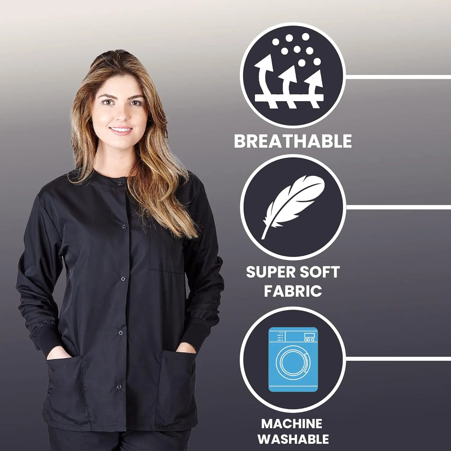 Women's Scrub Jacket Warm Up Medical Scrub Jackets for Women