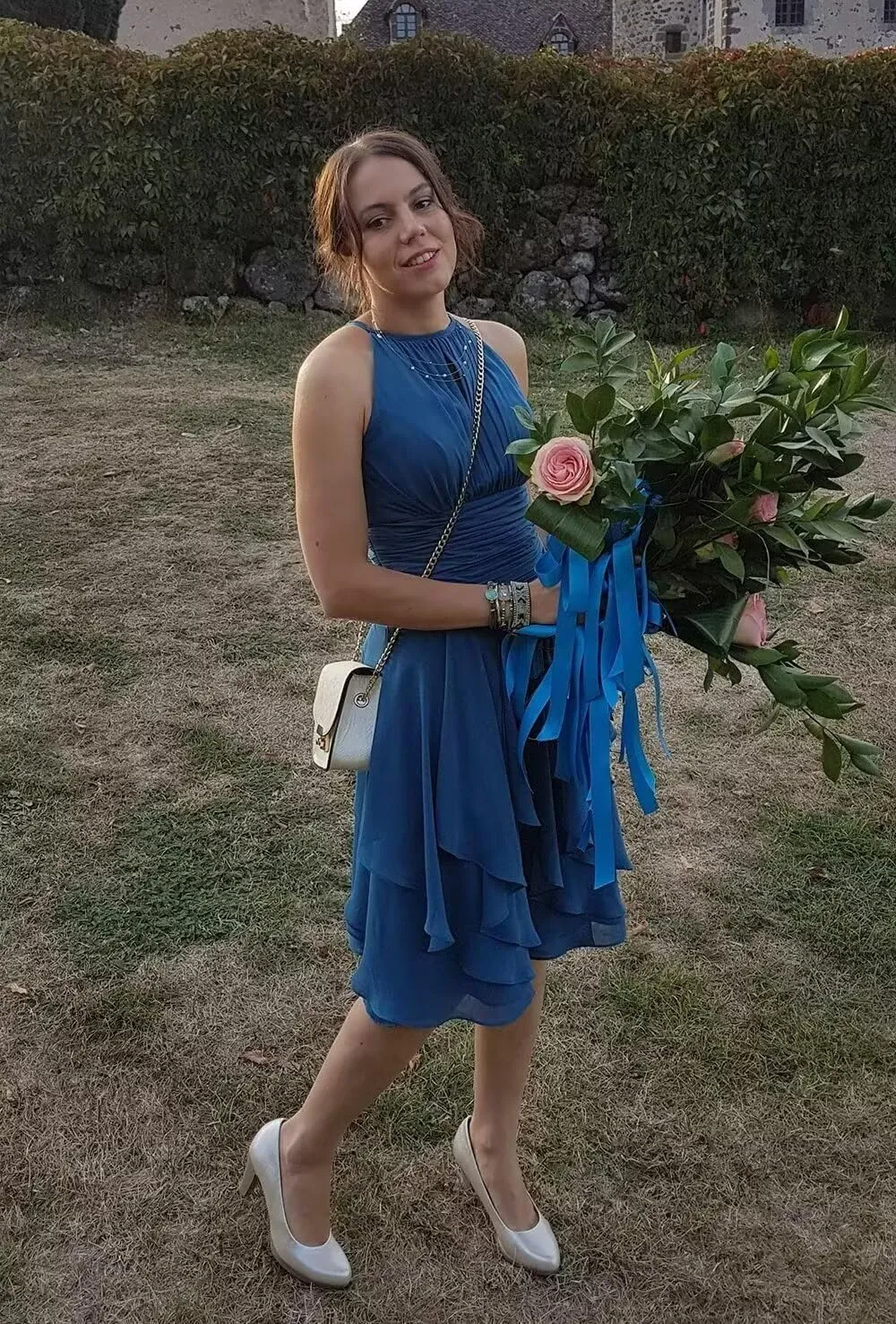 Women's Short Bridesmaid Dresses for Wedding Halter Pleated Chiffon A Line Formal Evening Party Dresses