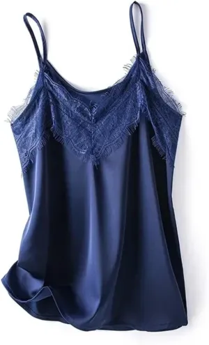 Women's Silk Camisole Lace Sling V-Neck Satin Vest Top