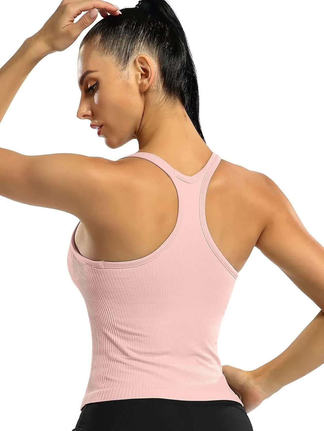 Womens Sleeveless Camisole Tank Tops Blouse Regular Criss Cross Scoopneck Sports Bra Top