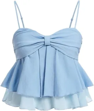 Womens Sleeveless Camisole Tank Tops Blouse Sweet Pleated Ruffle Trim Camisole Top