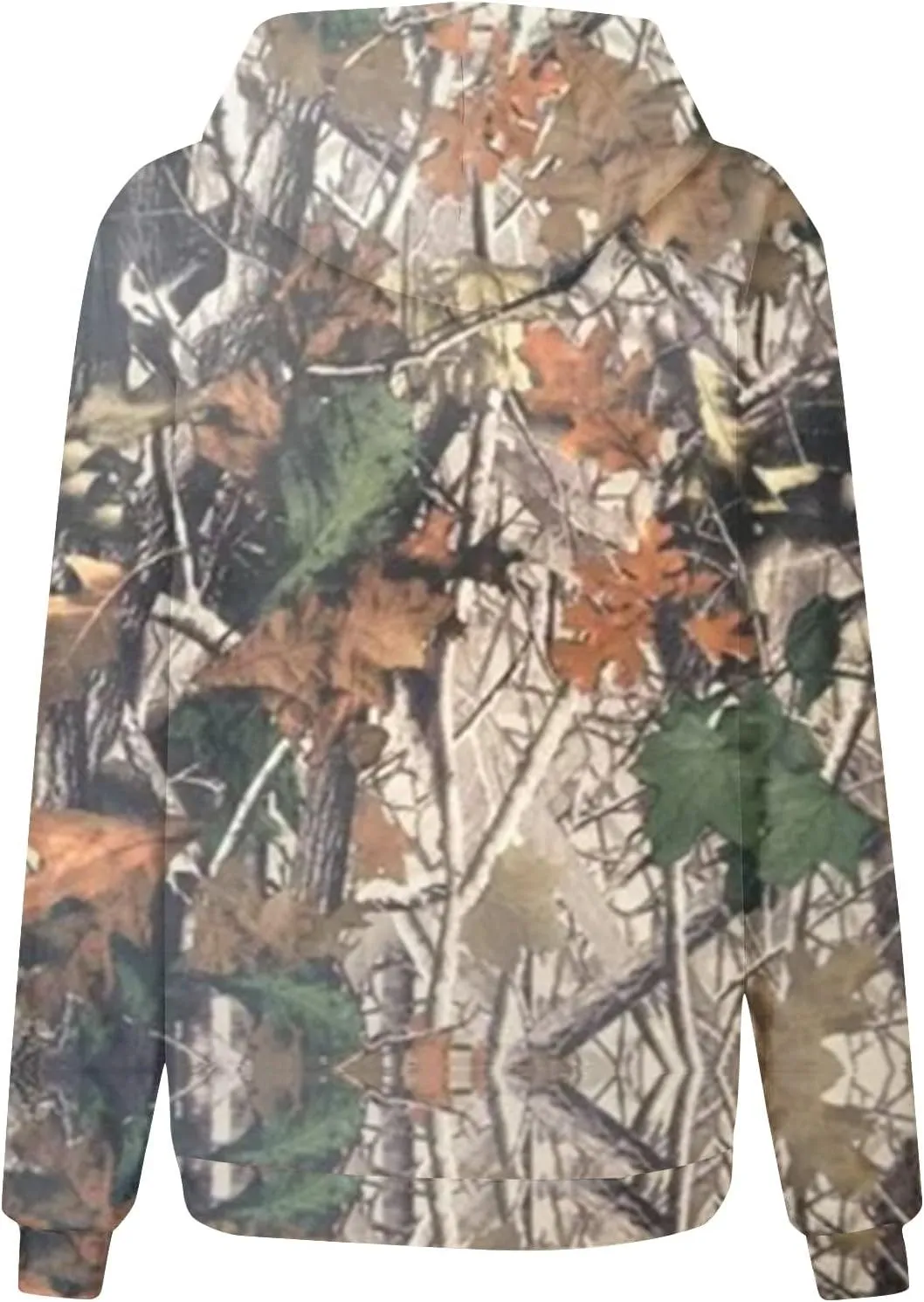 Womens Sweatshirts Trendy Camo Hoodie Maple-Leaf Print Hooded Long Sleeve Tops with Pocket Fall Clothes