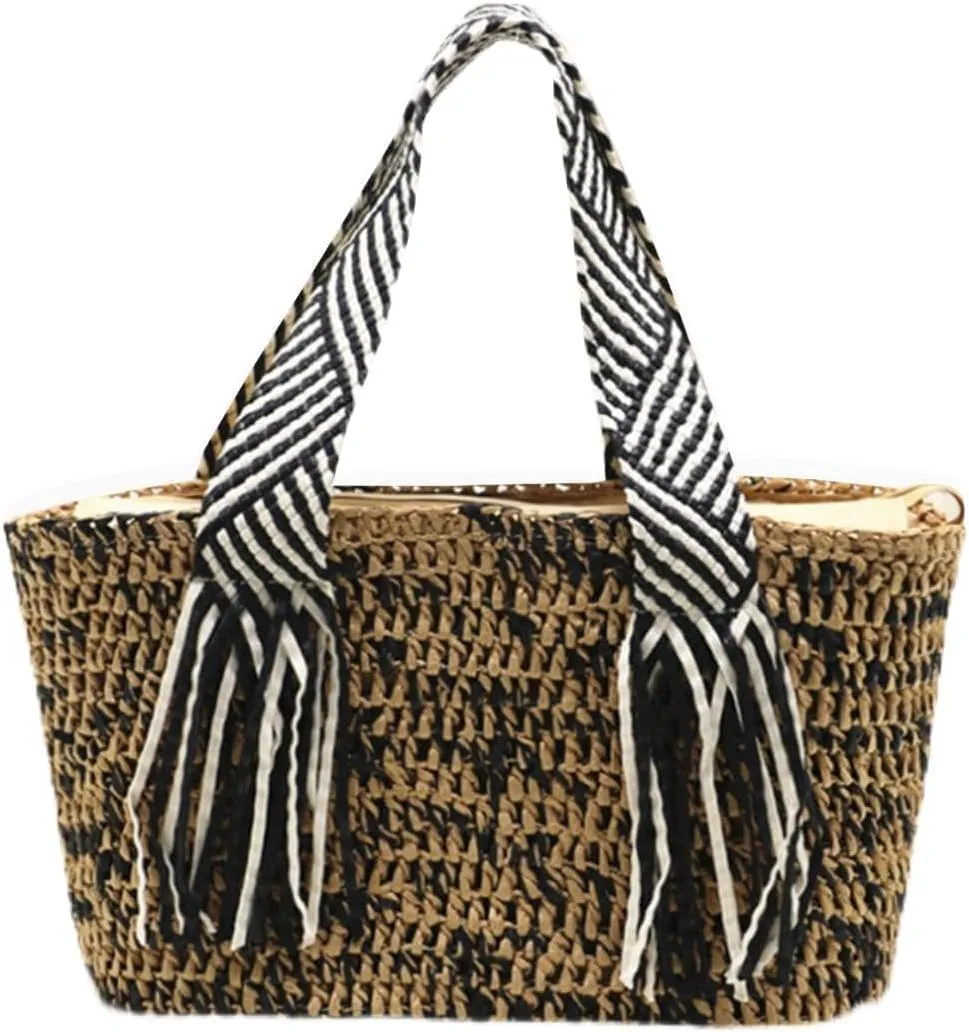 Women's Tassel Straw Bag Beach Bag Women's Bag Tote Top-Handle Handbags