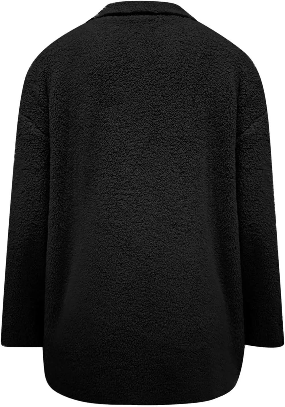 Womens Winter Coats Lapel Button Down Sherpa Jacket Long Sleeve Faux Fur Coats Fleece Jacket Outerwear with Pockets