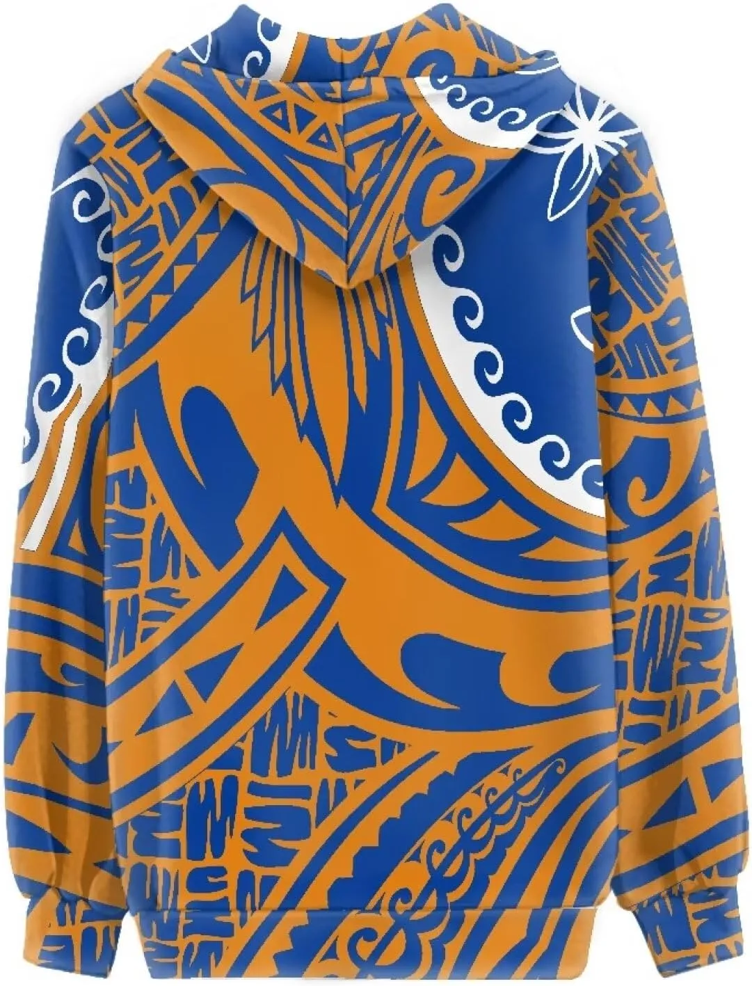 Women's Zip Up Samoa Tapa Polynesian Tribal Hoodies Jacket Samoan Puletasi Drawstring Long Sleeve Sweatshirt