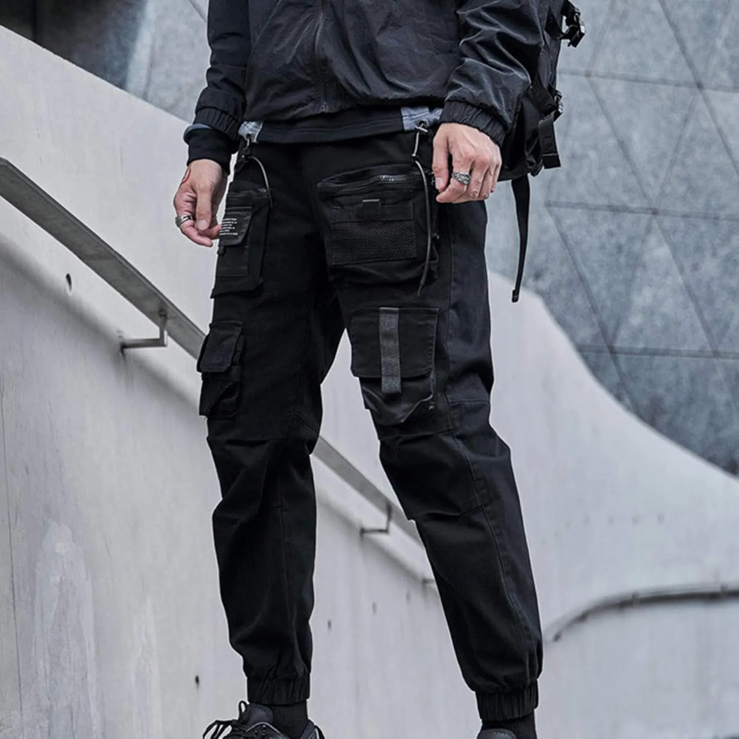 XYXIONGMAO Multi-Pocket Loose Overalls Casual Functional Trousers Cargo Joggers Techwear Harem Hip Hop Pants for Men