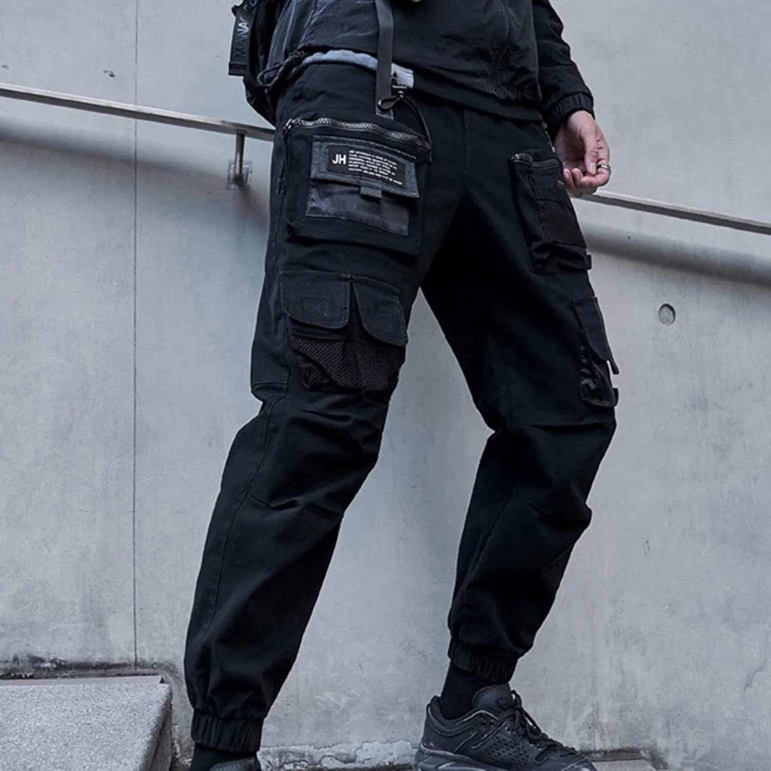 XYXIONGMAO Multi-Pocket Loose Overalls Casual Functional Trousers Cargo Joggers Techwear Harem Hip Hop Pants for Men