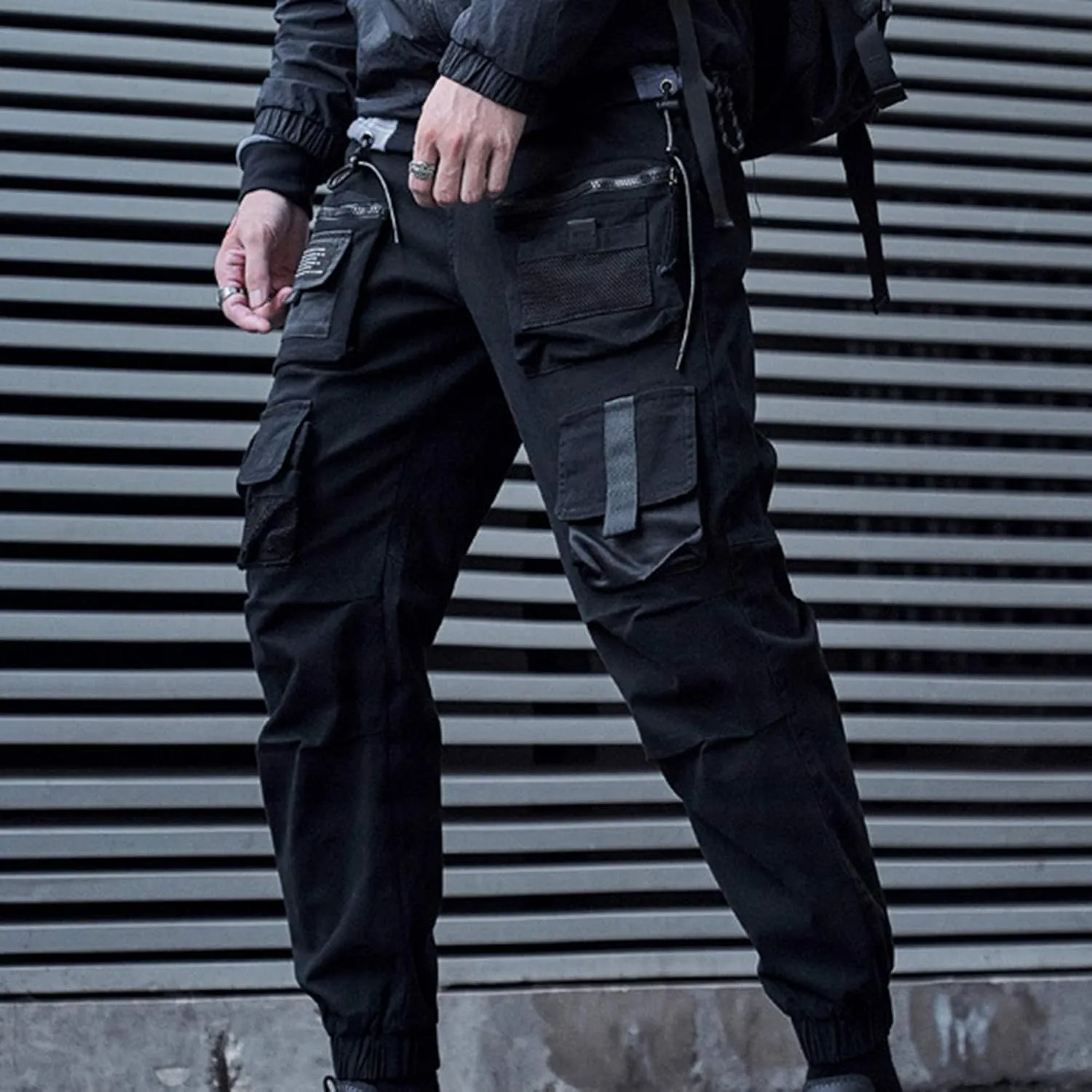 XYXIONGMAO Multi-Pocket Loose Overalls Casual Functional Trousers Cargo Joggers Techwear Harem Hip Hop Pants for Men