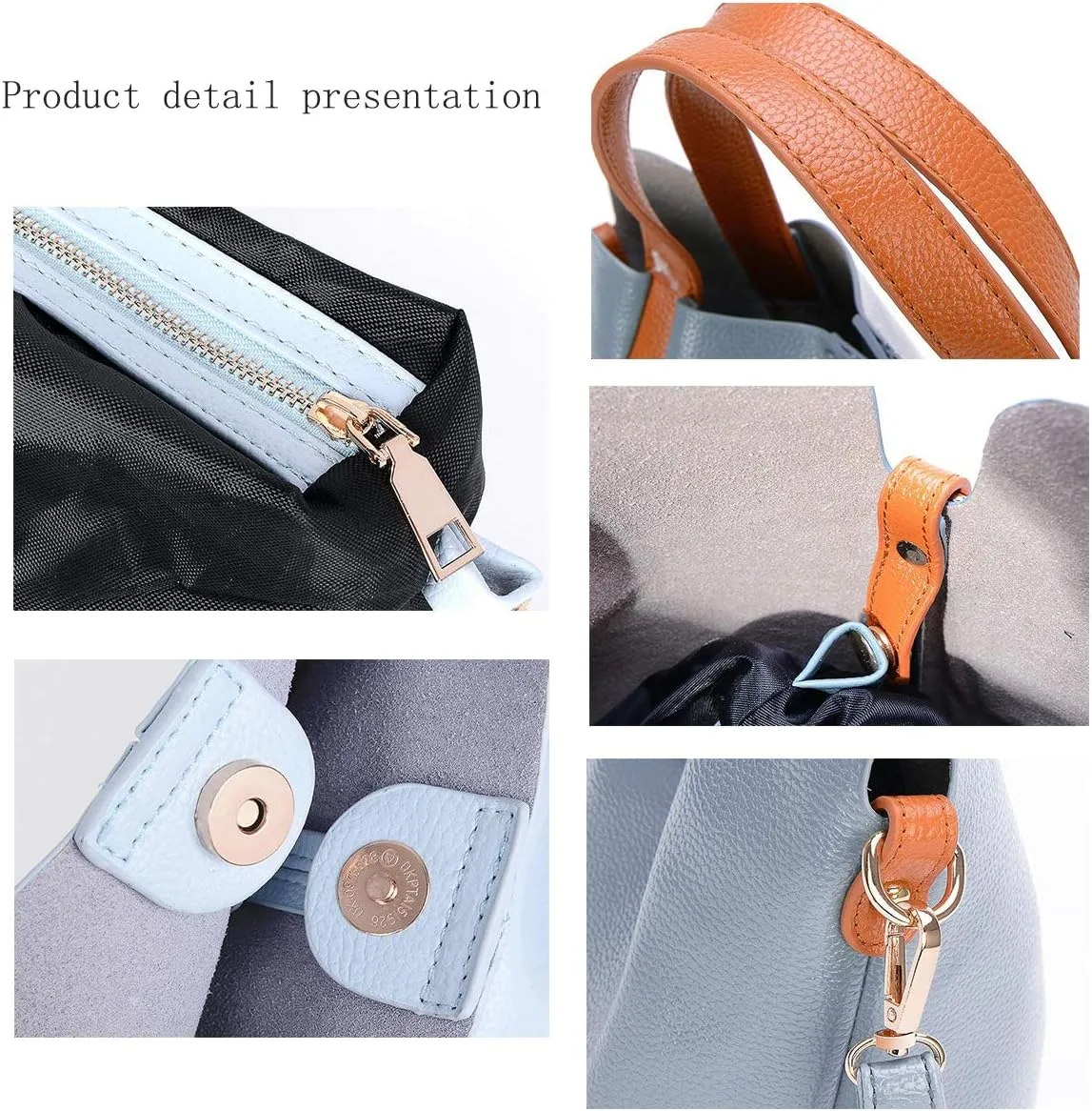 YAQUNICER Women PU Leather Handbags Tote Shoulder Crossbody Bags Top Satchel Purses
