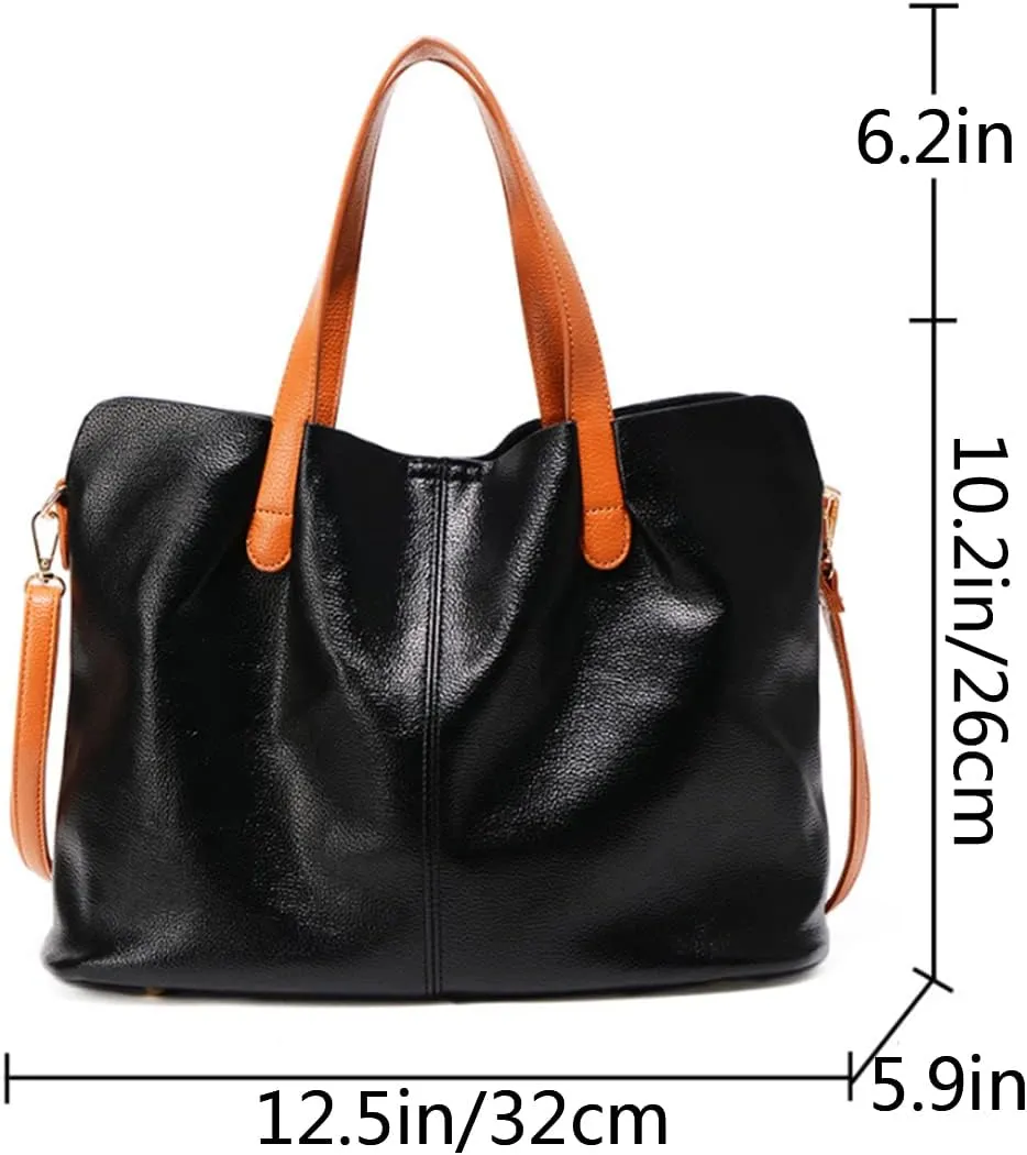 YAQUNICER Women PU Leather Handbags Tote Shoulder Crossbody Bags Top Satchel Purses