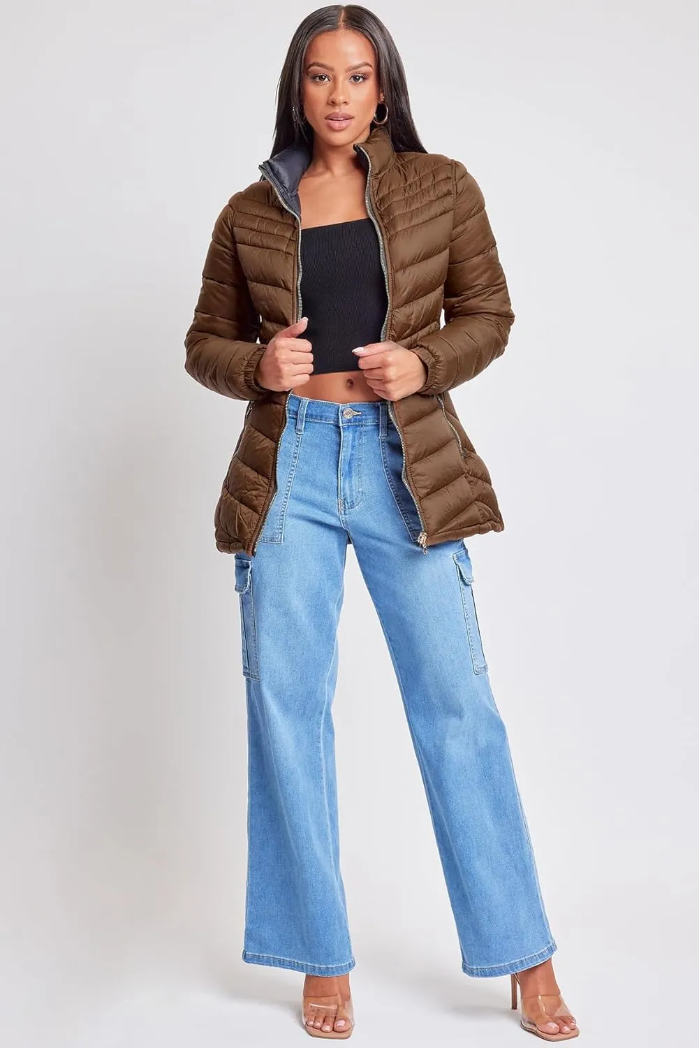 YMI Jeans Women's Winter Reversible Puffer Jacket