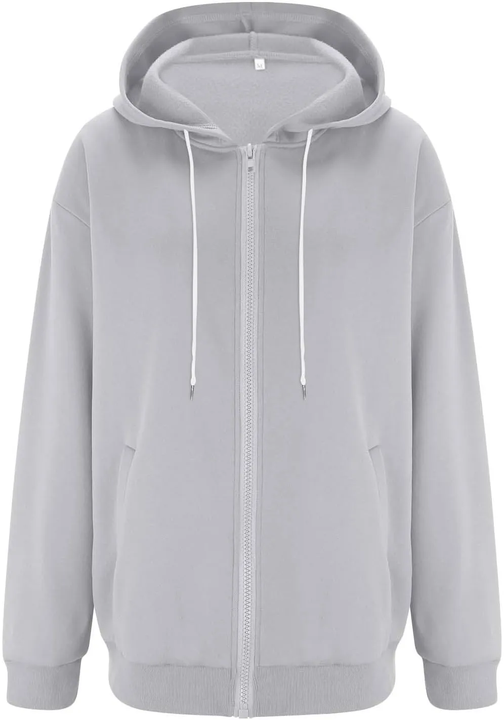 Zip Up Hoodie Women Oversized Fleece Jacket Drawstring Cute Hoodies Y2k Lightweight Fall Sweatshirts with Pockets